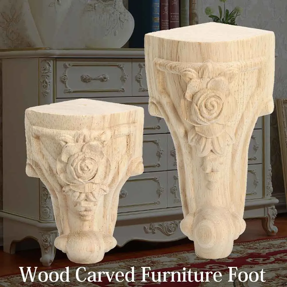 4pcs/set Strong Bearing Wardrobe Non Slip Wood Carved Coffee Table European Style Decoration Furniture Leg Chairs Sofa Feet | Мебель