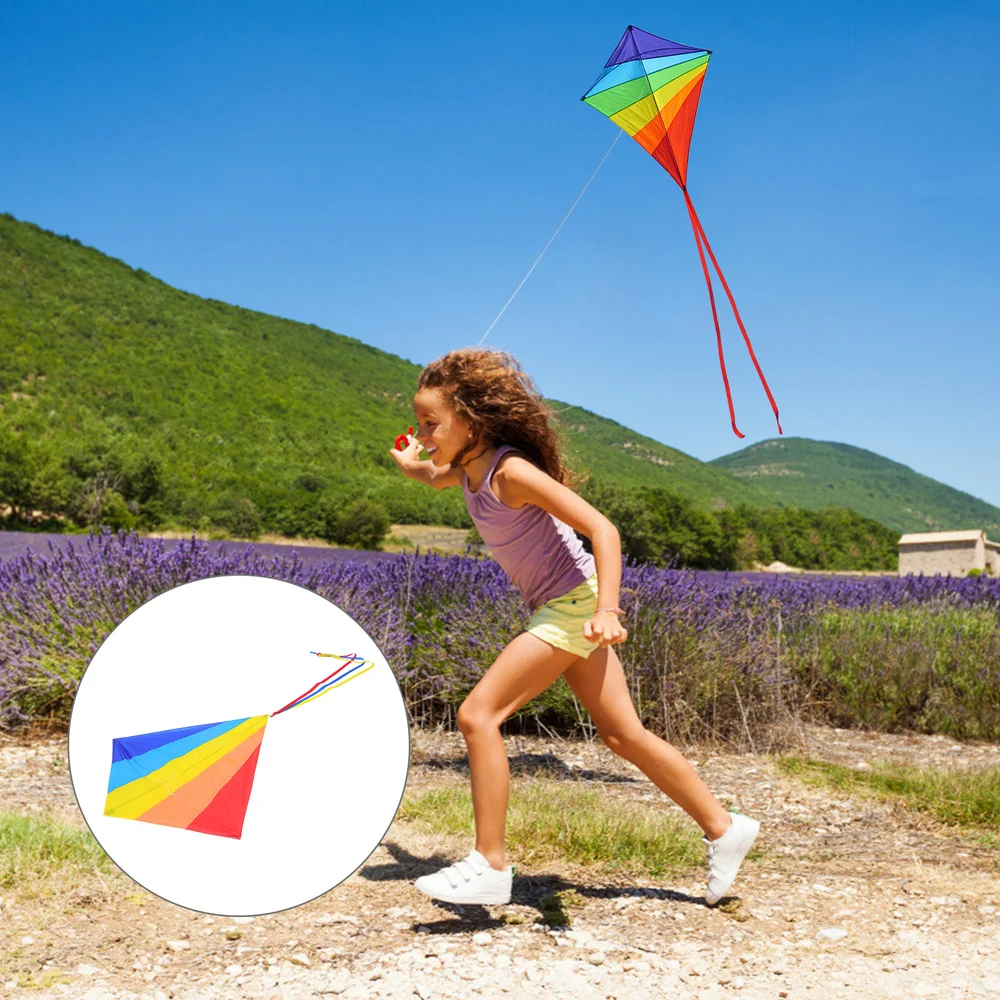 

Kids Outdoor Kites Diamond Shaped Long Tail Easy to Fly Kites for Garden