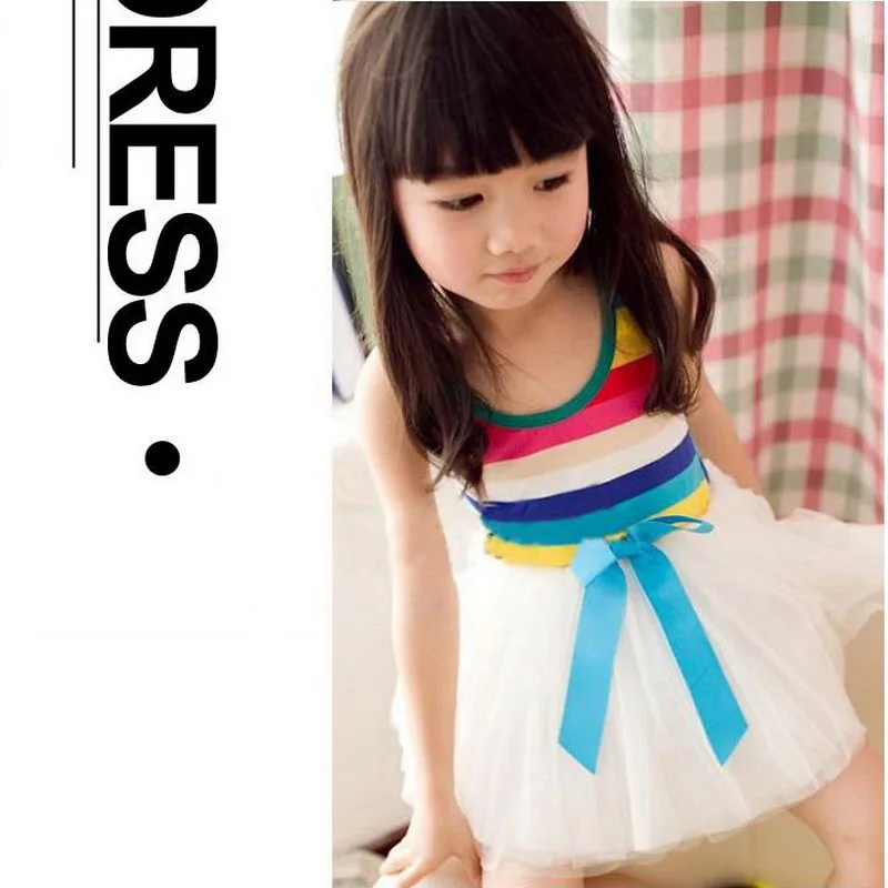 Платье-пачка без рукавов для маленьких девочек кружевное платье-жилет малышей