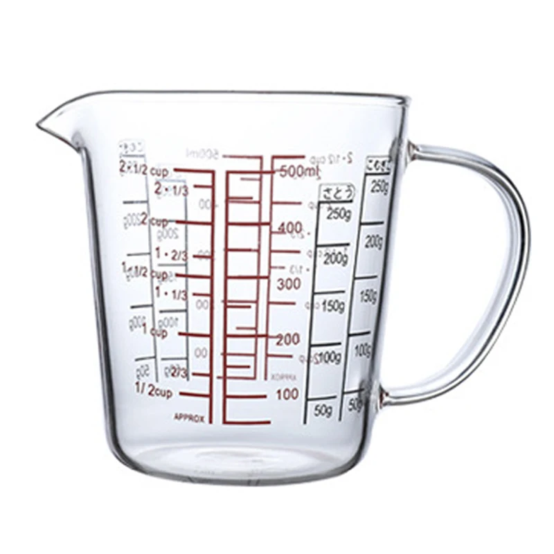 

500Ml Glass Measuring Cup Milk Jug Heat Resistant Glass Cup Measure Jug Creamer Scale Cup Tea Coffee Micro-Wave Safe