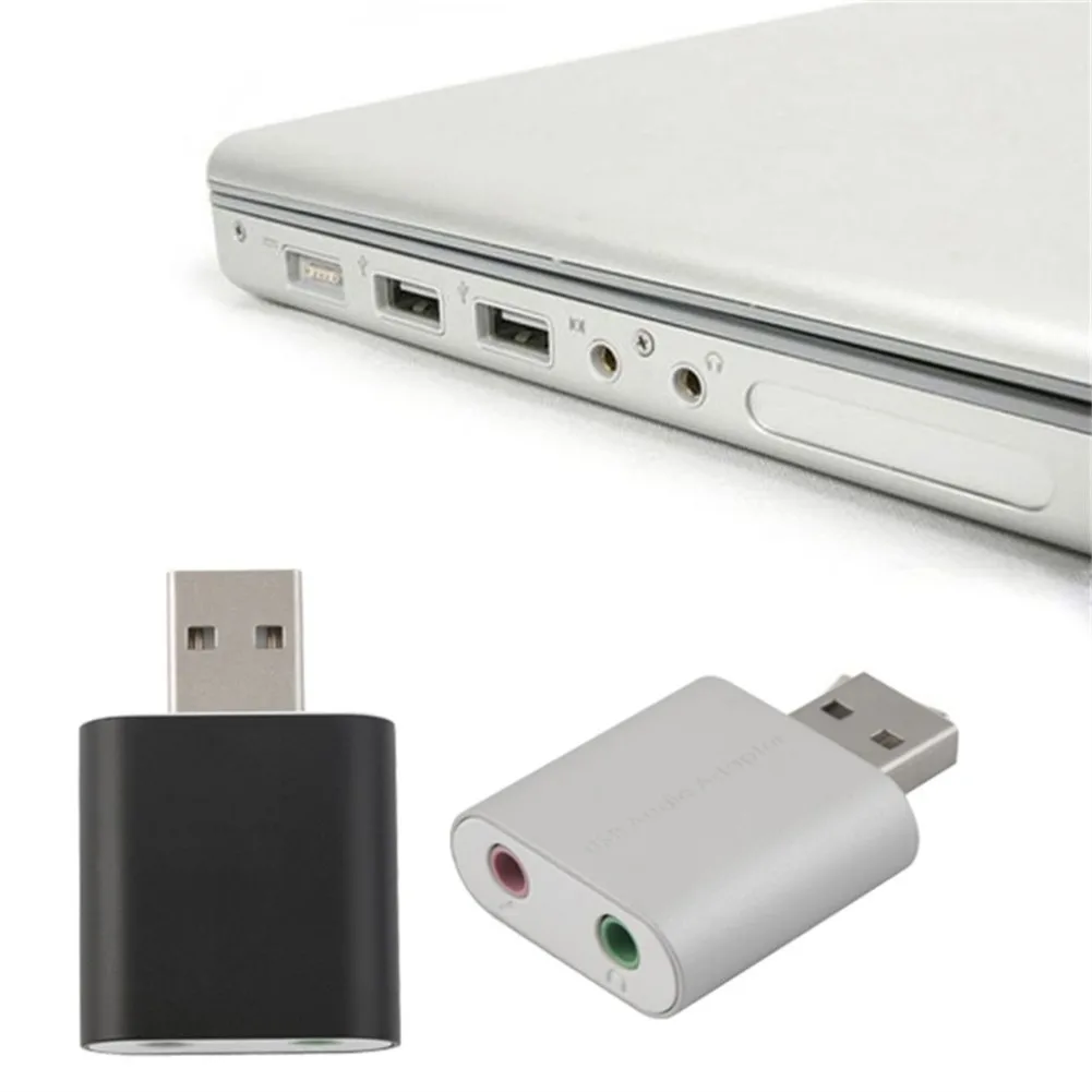 Внешний Звуковой адаптер с 2 портами и выходом 3 5 мм USB не требует драйвера стерео
