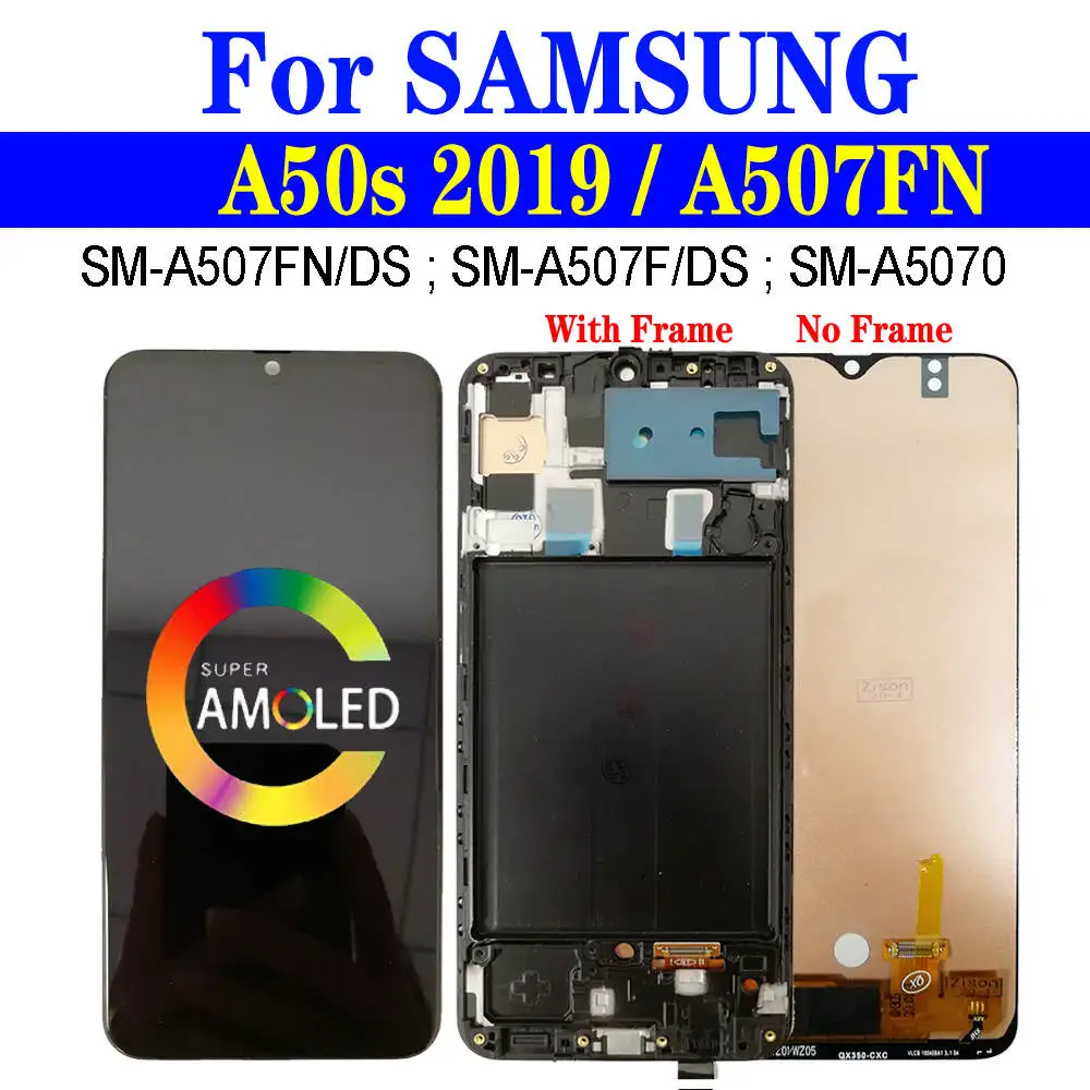 Super AMOLED для Samsung Galaxy A50s 2019 ЖК-дисплей с рамкой SM-A507FN/DS A507F A5070 сенсорный экран дигитайзер в сборе протестирован