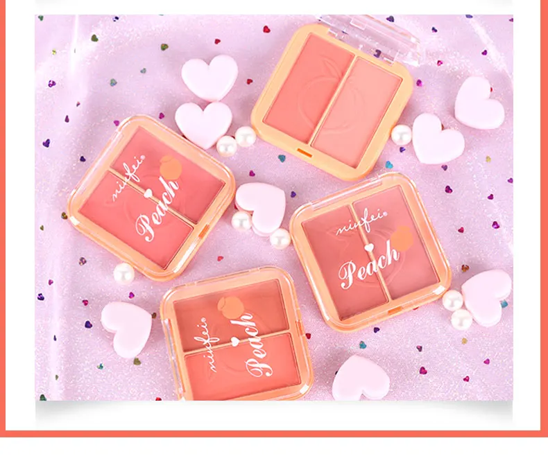 

Minfei Natural Blush Two-dimensional Peach Rouge Blush Palette Skin-friendly Long Lasting Makeup Facial Cosmetics TSLM1