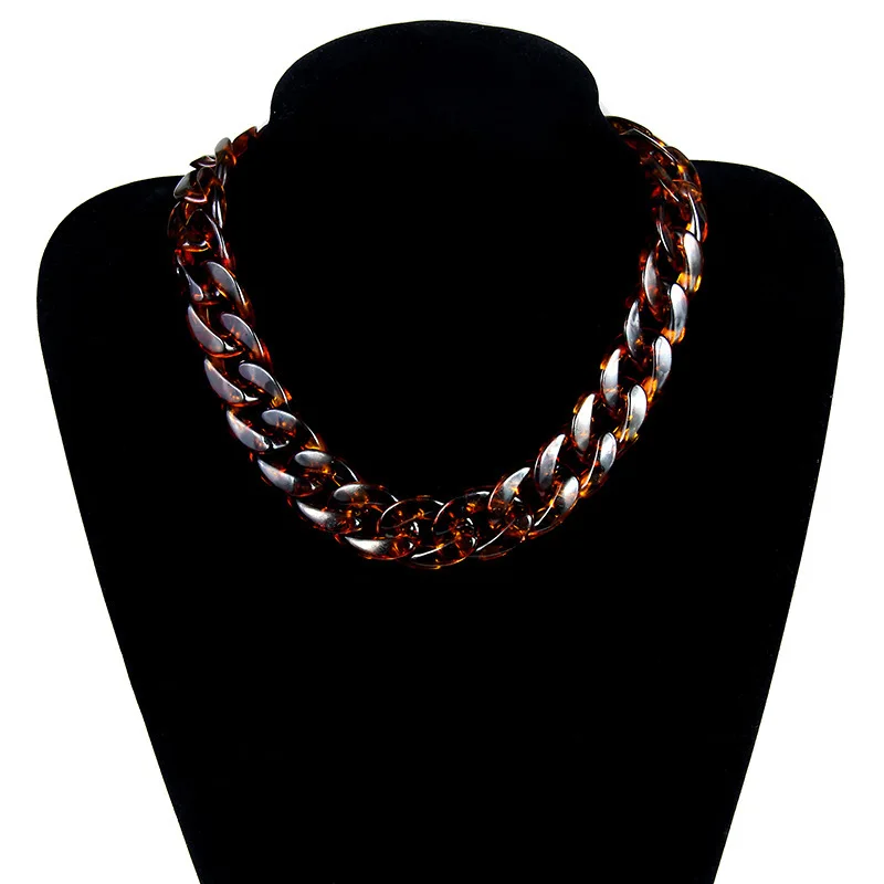 Женское леопардовое ожерелье с цепочкой из смолы вечерние ожерелья модный чокер для женщин свитер|Цепочки| |