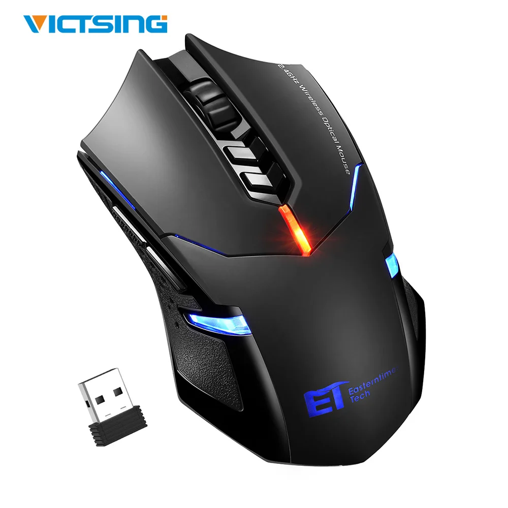 

VicTsing 2.4GHz Wireless Gaming Mouse Optical Game Mouse 2400 DPI Breathing Backlit Silent Ergonomic 7 Buttons for PC Computer