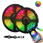 RGB 5050 5 в USB Bluetooth управление через приложение Светодиодная лента гибкое украшение для комнаты ТВ фоновое освещение Светодиодная лента