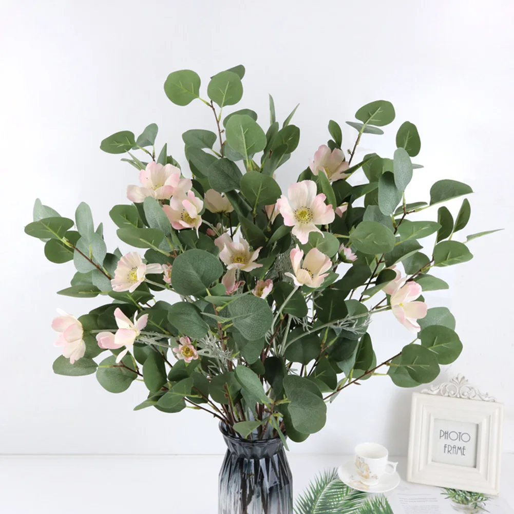 Artificial Flower Eucalyptus Leaf Simulation Plant Silk Fake Green Dried Decoration | Дом и сад