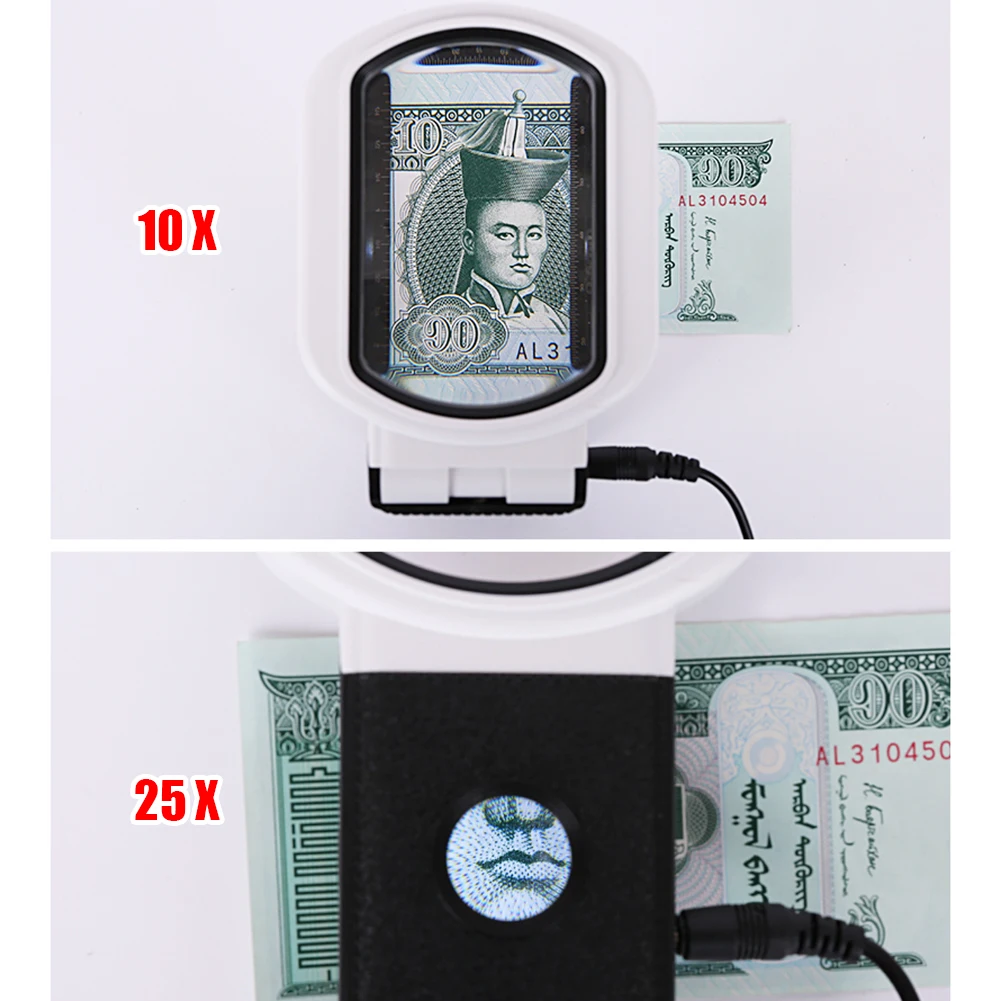 

10/25X Illuminated Magnifying Glass with 7 LED Lights Folding Portable Handheld Magnifier for Reading Newspaper