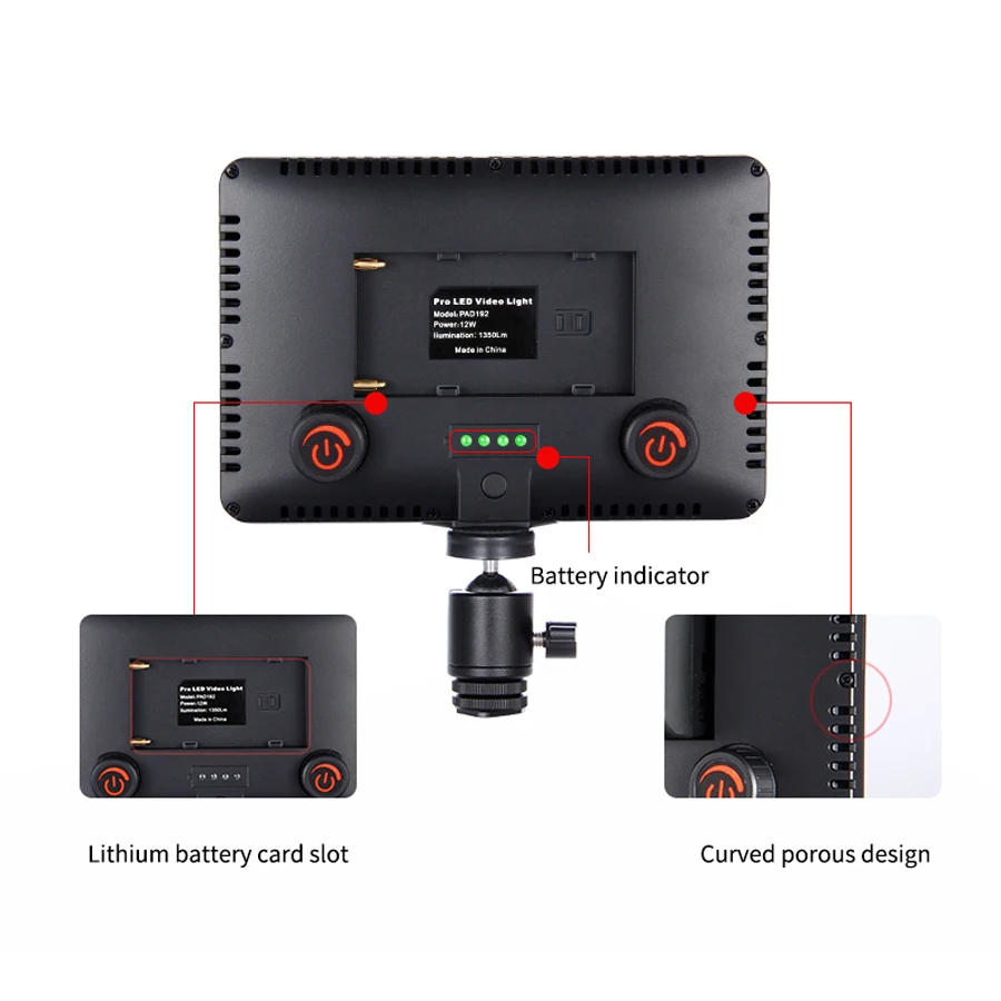 Осветитель кольцевой фотографический MAMEN с регулируемой яркостью 192