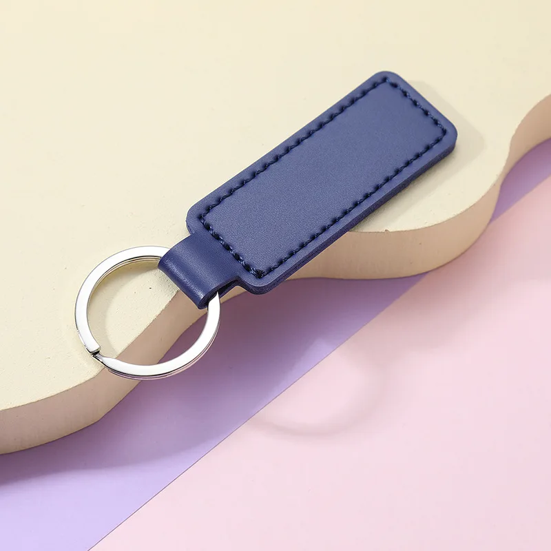 

Car keychain key pendant creative PU leather key ring double-sided Car thread small gift Car key ring household key chain