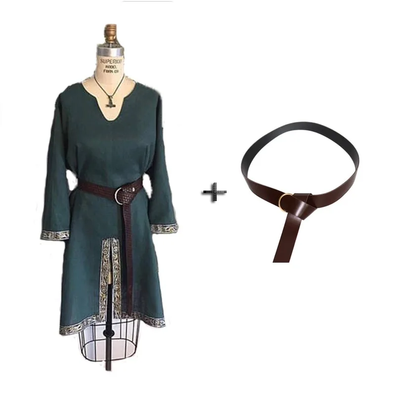 Взрослая Мужская средневековая туника рубашка костюм в стиле викинга пирата