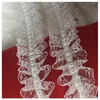 4cm wide new embroidery white black flower tulle lace fabric trim ribbon diy sewing applique collar fringe guipure wedding decor