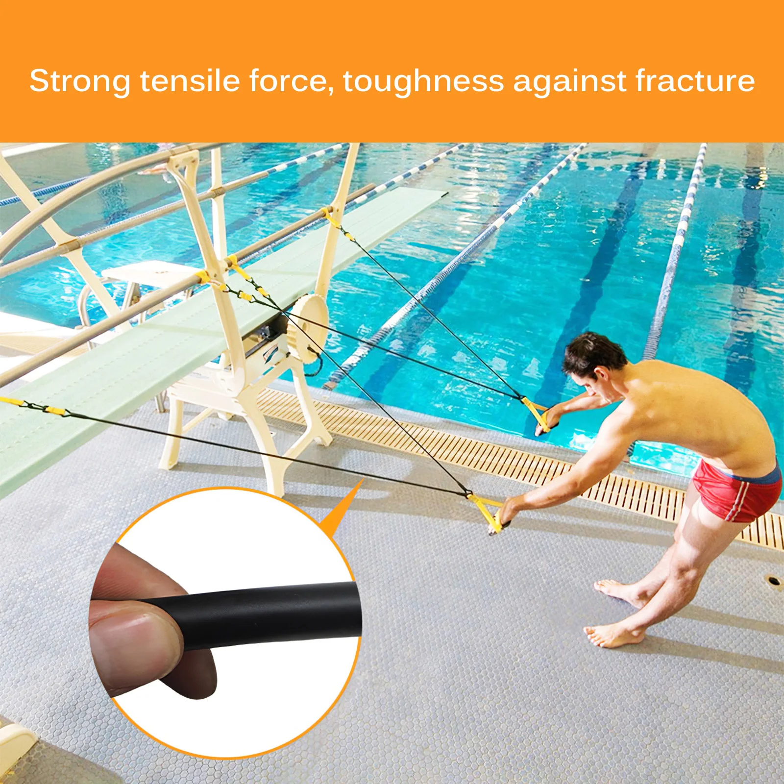 

Swimming Resistance Band Land Simulation Swim Arm Workout Elasticity Latex Pull Rope Fitness Hand Webbed Paddle Forging With Bag