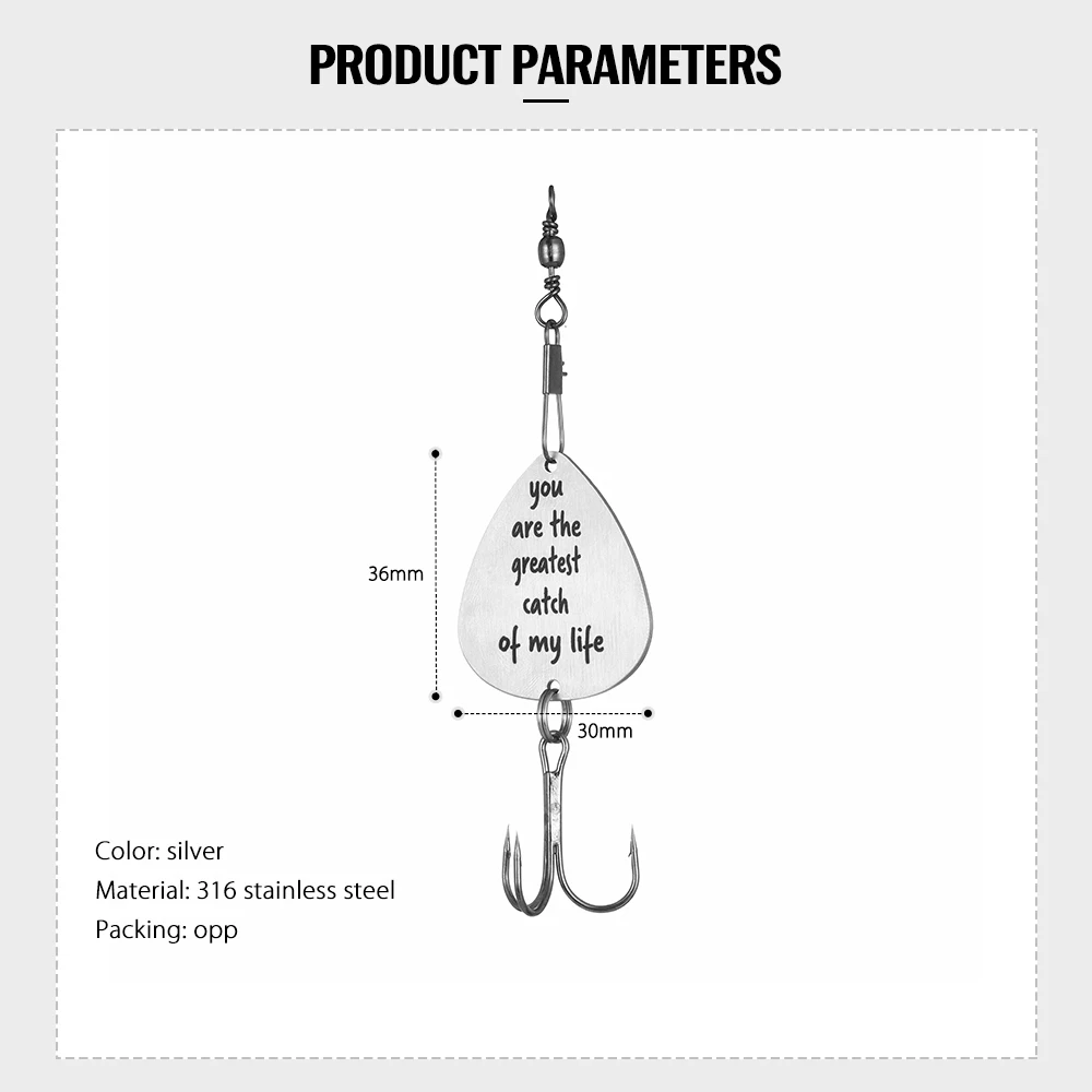 Персонализированный брелок для ключей из нержавеющей стали рыболовный крючок с