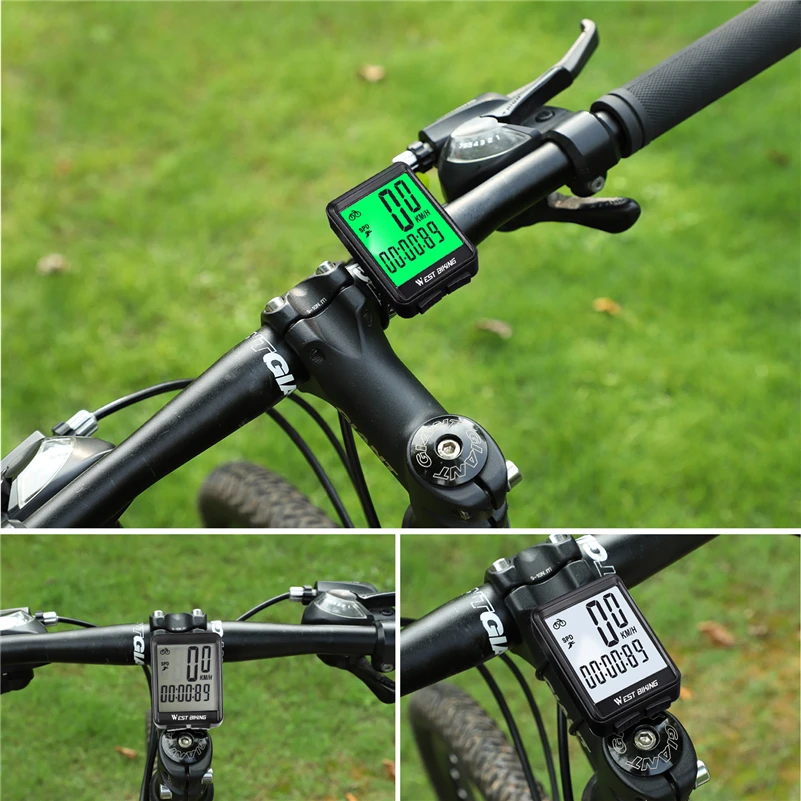 

WEST BIKING Bike Computer Wireless and Wired Cycling Odometer Stopwatch LED Measurable Speedometer Rainproof Bicycle Computer