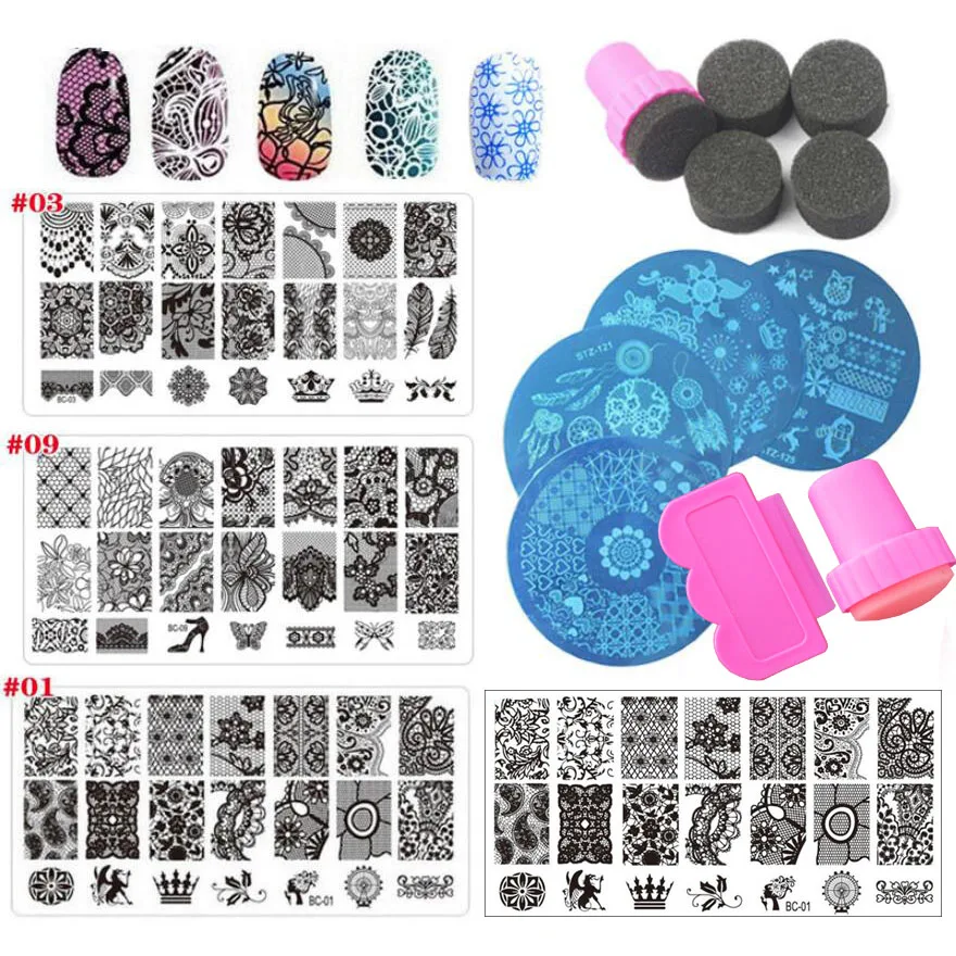 LuckForever нейл-арта пластины для стемпинга-лак ногтей Сделай Сам штампа инструмент