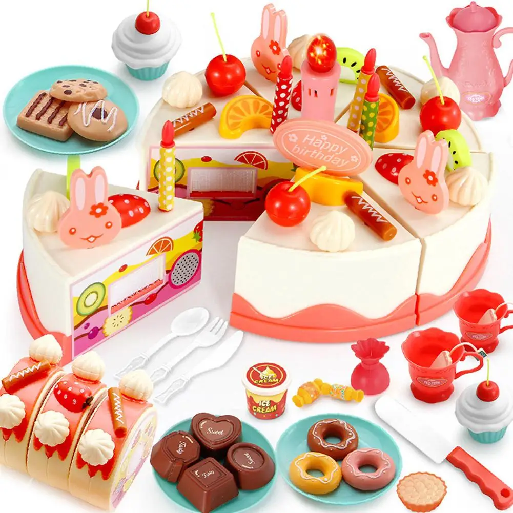 

Large Pretend Play Simulation Cake Toy with Light Music for Kids Boys Girls