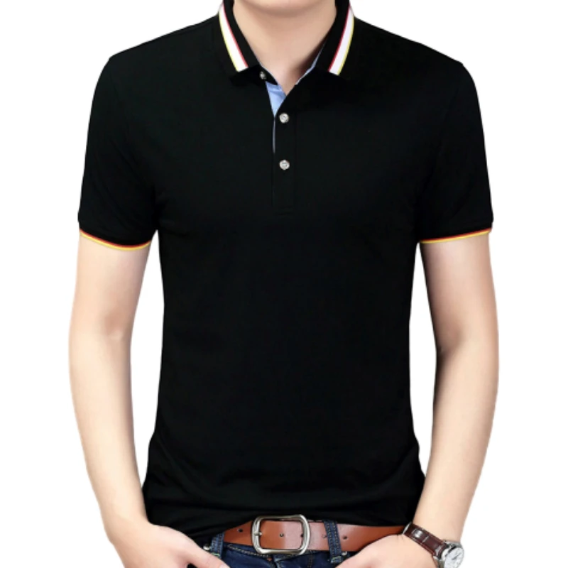 Новинка 2020 модная мужская рубашка поло с коротким рукавом Однотонная одежда для