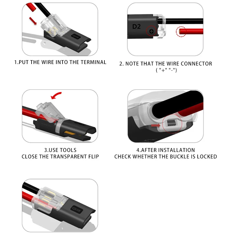 10 шт. 2pin Быстрый сменный сращивания провода электрического кабеля Разъем