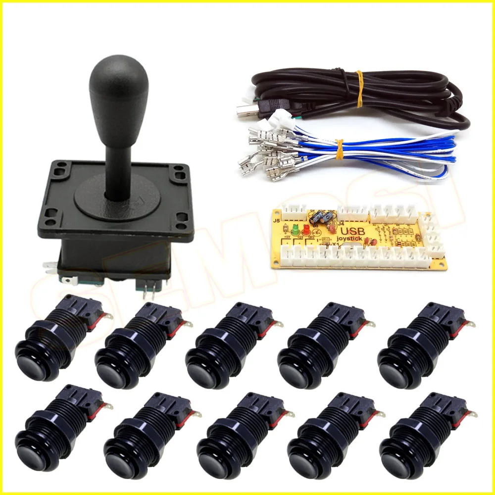 Kit 1 BianLian аркадный джойстик DIY Kit аркадная машина для пришивки пуговиц контроллер комплект включает нулевую задержку USB энкодер для Raspberry Pi - Цвет: Kit 1