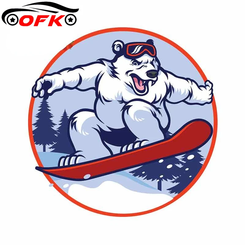 

Водонепроницаемые наклейки для сноуборда OFK с белым медведем, 13 см * 13 см