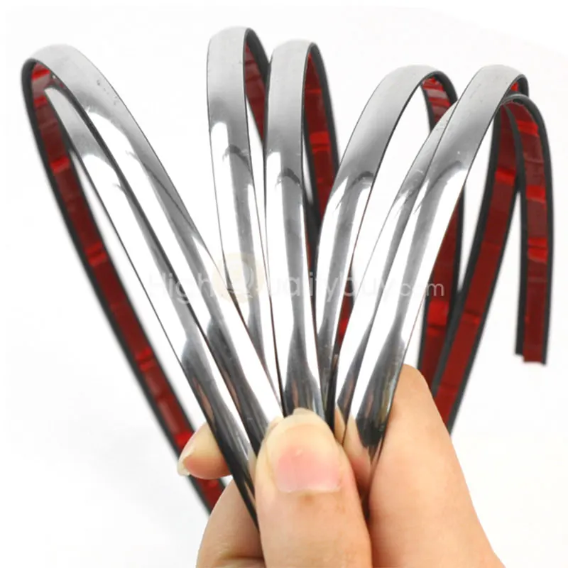 

300cmx6mm Chrome Silver Moulding Styling Car Body Trim Sticker Auto Dashboard Door Edge Protector Bumper Anticollision Strip
