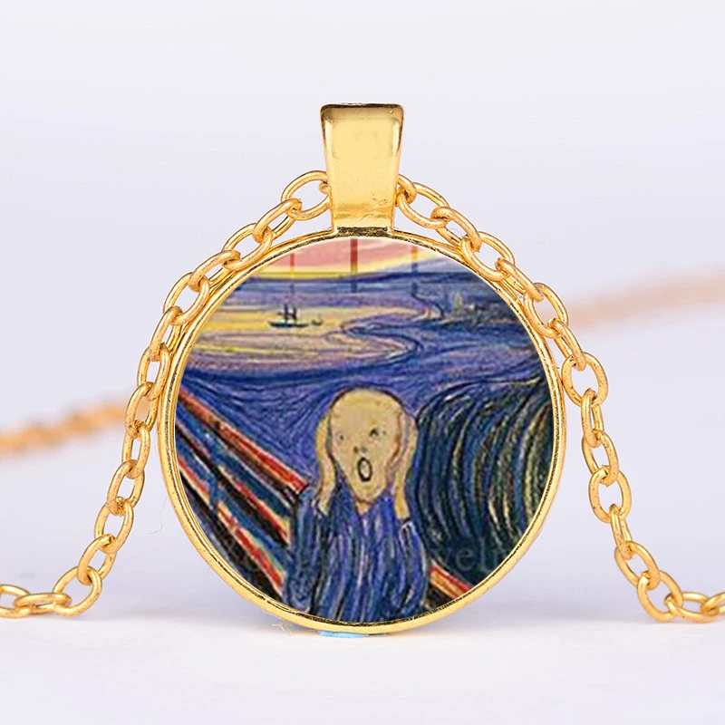 Edvard Munch крик абстрактная живопись маслом ожерелье с картиной (изображением)