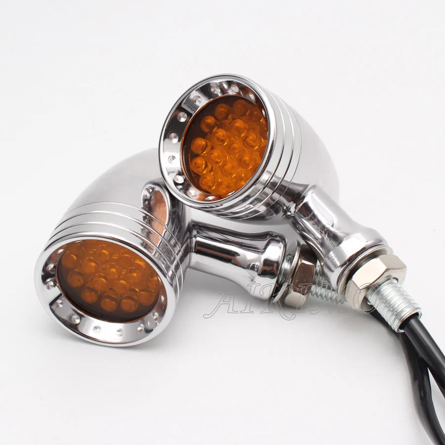 Светодиодный поворотник для мотоцикла алюминиевая пуля желтый индикатор желтая