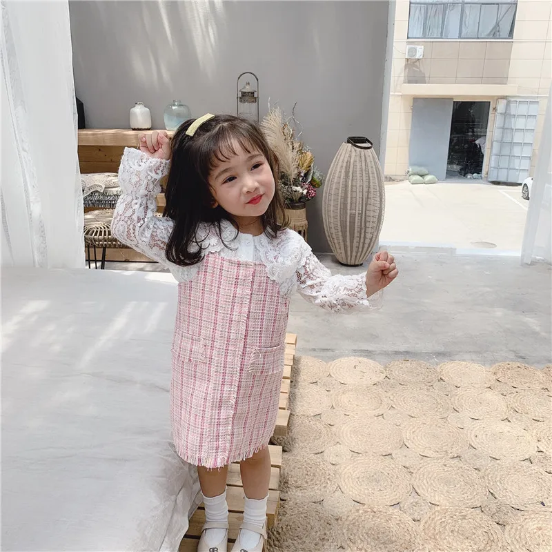 2019 Новое поступление Осеннее хлопковое клетчатое платье принцессы без рукавов в