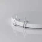 Серьги-гвоздики из настоящего стерлингового серебра 925 пробы для женщин, U-образные простые корейские серьги, модная трендовая Минималистичная бижутерия, 2021