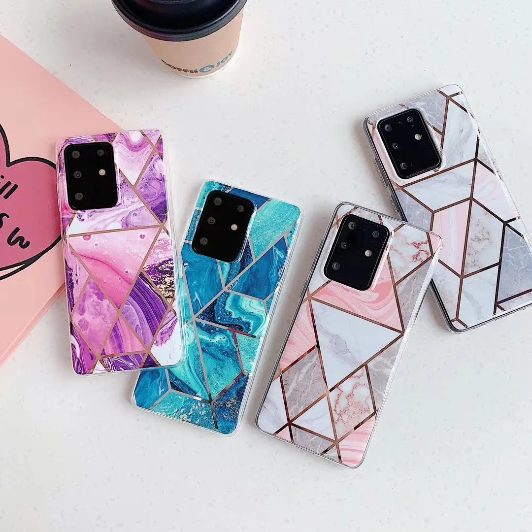 

Marble Flower Case For Samsung Galaxy S20 S21 A70 A41 A51 A71 A52 A72 Note10 Back Cover Soft Silicone Phone Cases Coque Shell
