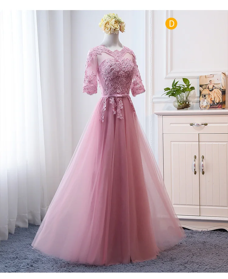 MNZ-9858Z# платье подружки невесты новые зимние рождественские платья средней длины с длинными рукавами г. Бледно-лиловый на шнуровке для девочек