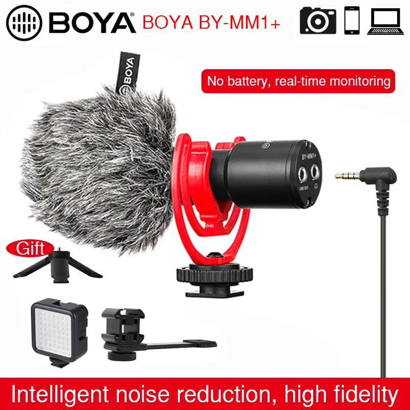 

BOYA MM1+ Vlog Video Record Microphone Wireless Super-Cardioid Condenser for iphone Android DSLR Smartphone Osmo Pocket Youtube