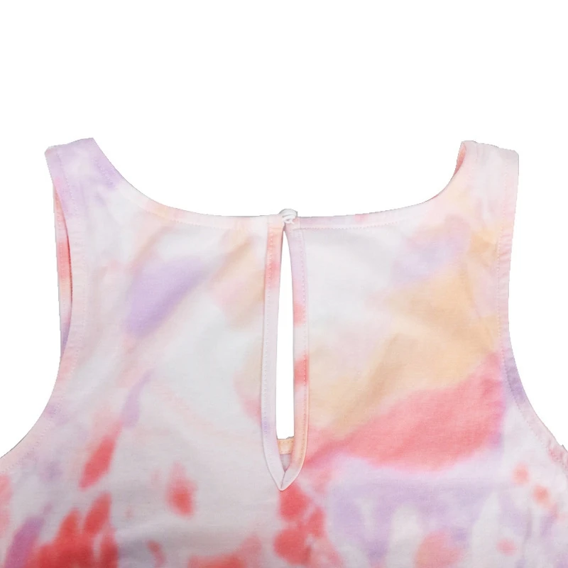 

Sleeveless Sexy Printed Jumpsuit Round Neck Casual Clothes Casual Tie-Dye Jumpsuit