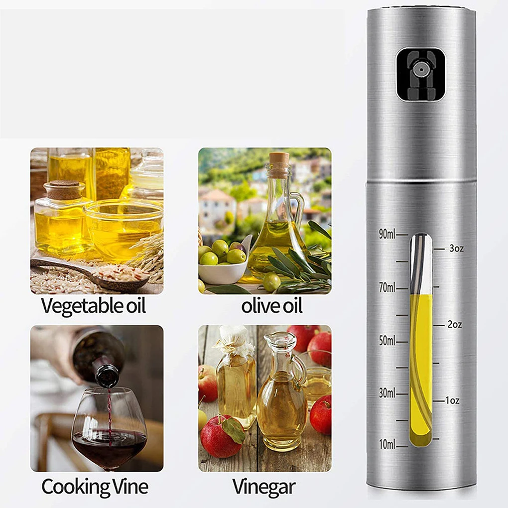

Kitchen Oil Sprayer Bottle 100ml Barbecue Cooking Grilling Dispenser Scales Seasoning Condiment Squeeze Spray Cookware Oil Brush