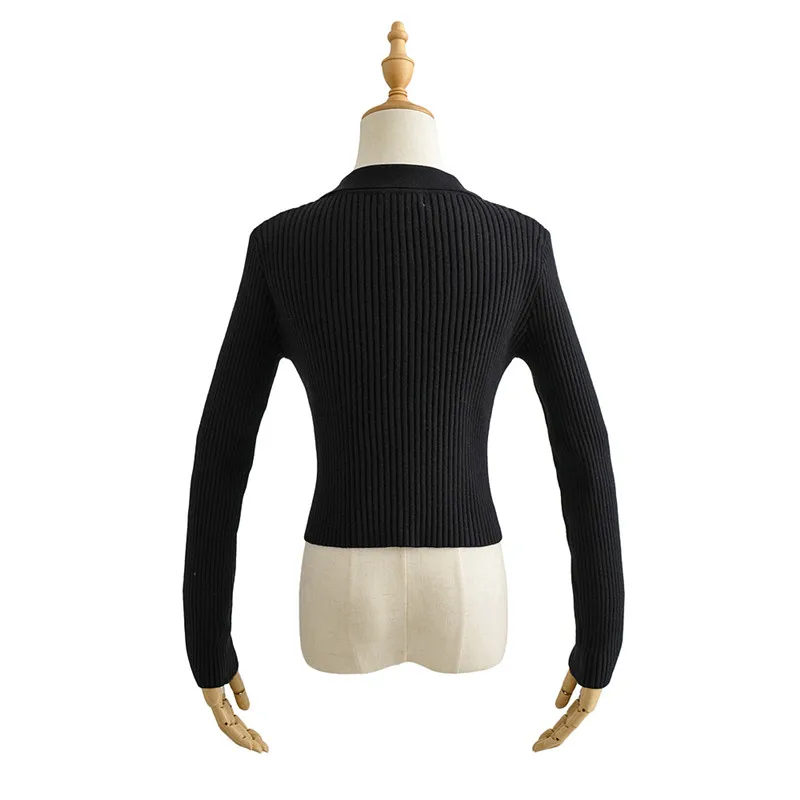 

Cotton cardigan casual korean cardigan women turn down collar sweater long sleeve black cardigan slim button up cardigan 2020