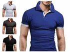 Рубашка-поло мужская с коротким рукавом, повседневная сорочка с отложным воротником, облегающая дышащая футболка-поло в деловом стиле, однотонная, лето 2020