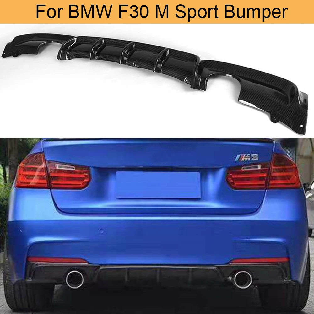 Губа заднего диффузора из углеродного волокна для BMW 3 серии F30 M Sport 12 17 диффузор