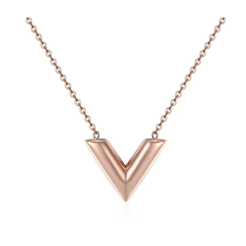 

New Fashion Jewelry Necklace Female Titanium Steel Necklace Rose Gold Korean Fashion Necklace for Women 2021 Trend Jewelry