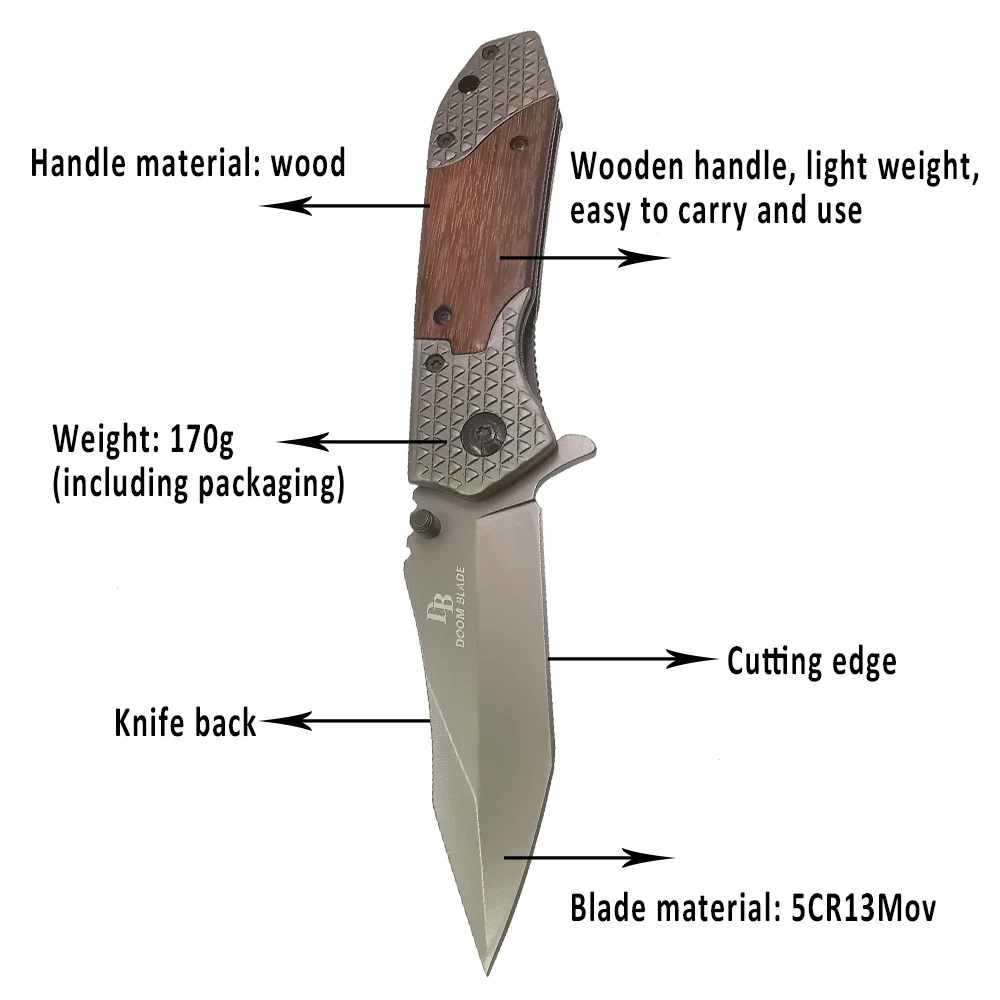 Открытый складной нож со стальной ручкой портативный для кемпинга ножи