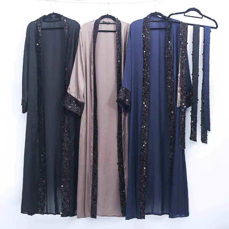 Турецкое кимоно с блестками Abaya Дубай кафтан исламский халат одежда для молитв