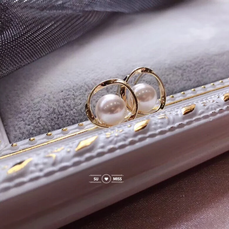 Женские серьги-гвоздики с искусственным жемчугом | Украшения и аксессуары