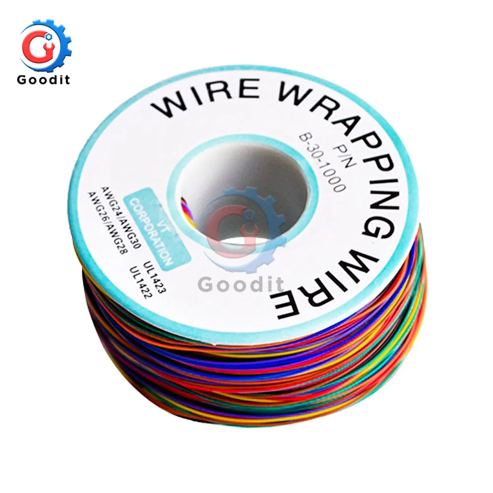 Один рулон 8 цветов 30AWG провод для обертывания луженая медь сплошной ПВХ