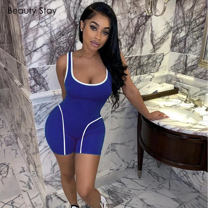 Summer Biker Shorts 2019 High Waist Women Elastic Skinny Fitness Casual Sexy Sleeveless Reflective Black | Женская одежда