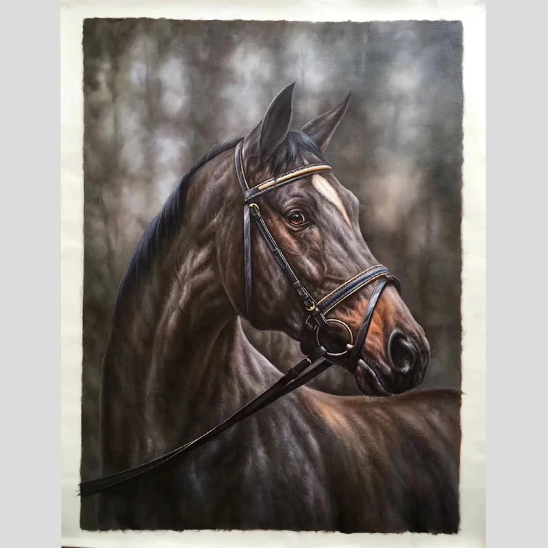 KOWELL 100% Handpainted High Quality Horse Oil Painting On Canvas Art Gift Home Decor Living Room Wall Frameless Picture | Дом и сад