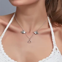 star universe pendant necklace for women silver color personality planet clouds clavicle chain charm necklaces jewelry gifts