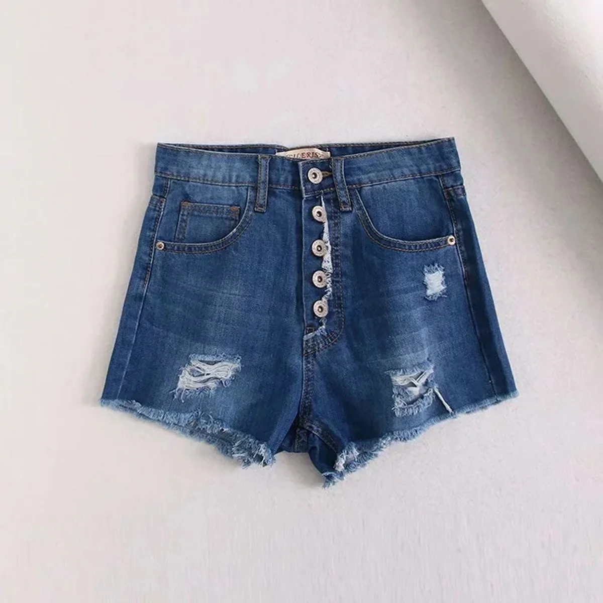 

Casual Solid Mini Straight Leg Shorts DLZK109
