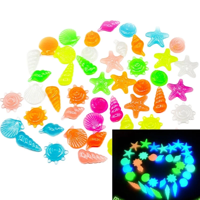 Декор для аквариума светящийся камень Световой с имитацией гальки морским