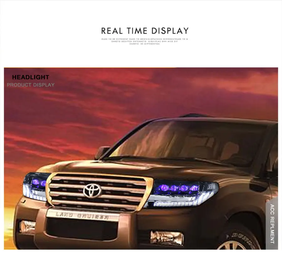 2 шт. светодиодный фары для Toyota Land Cruiser- светодиодный Автомобильные фары ангельские глазки все светодиодный протовотуманная подсветка Габаритные огни