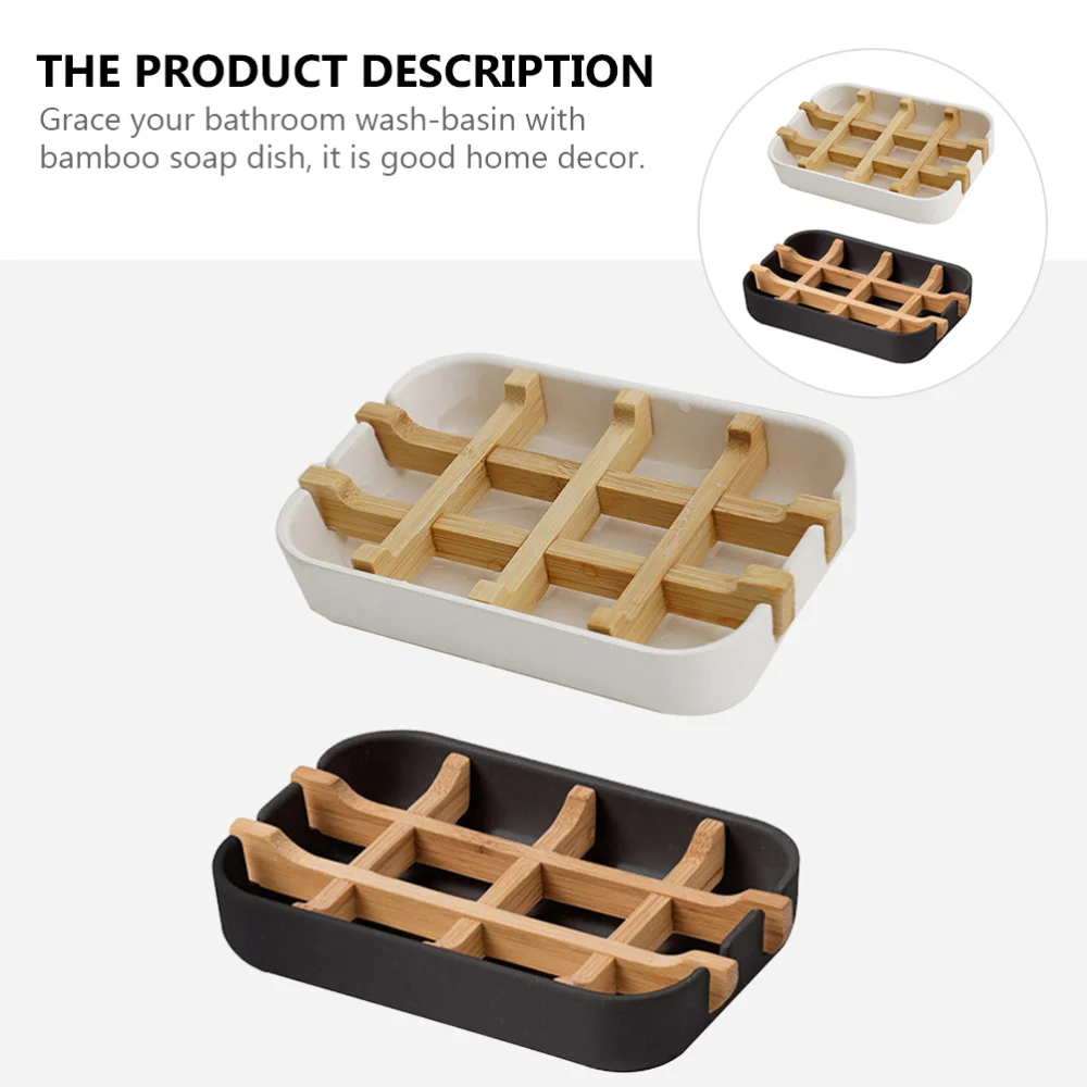 

Detachable Soap Box Drainage Bamboo Soap Storage Holder Bathroom Container
